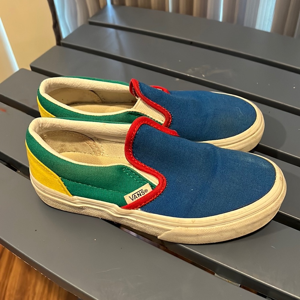 Vans, Size 12.5 youth Colors: Blue,Green and yellow